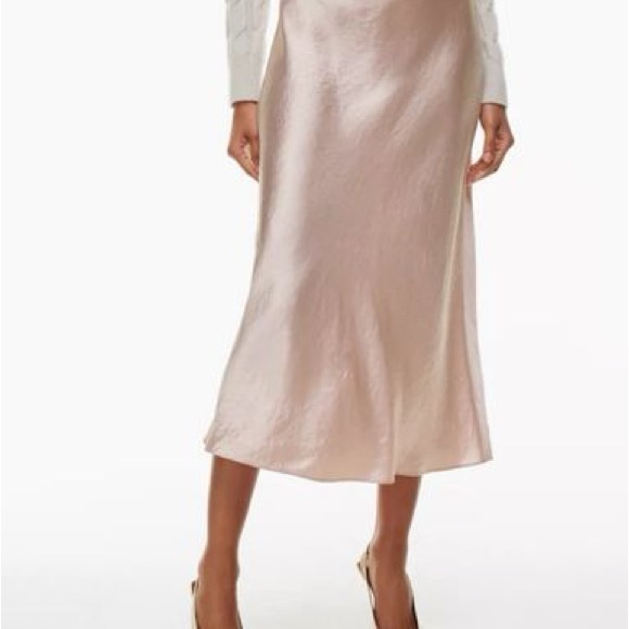 Wilfred Pink Satin Midi Skirt - Picture 2 of 3